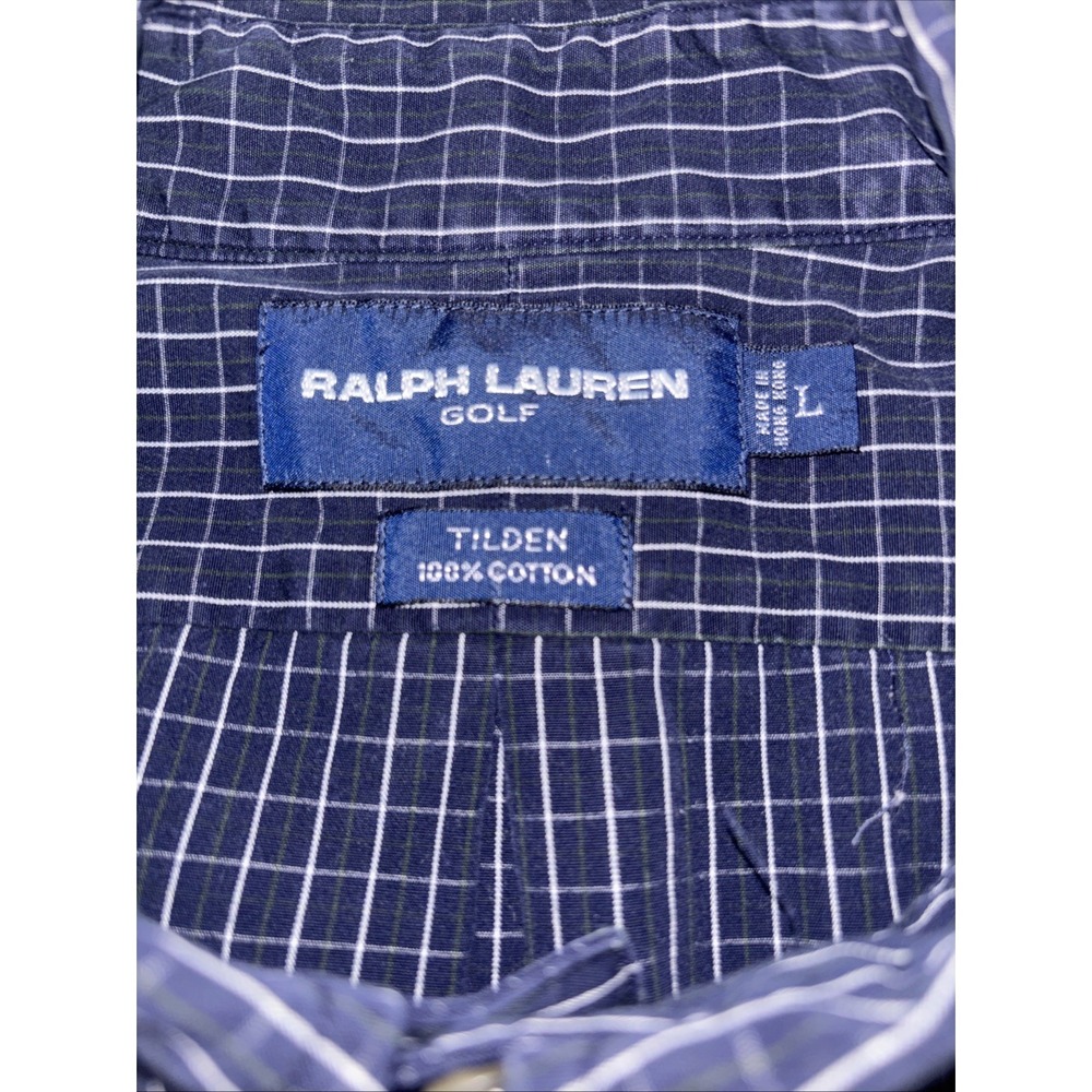 Mens Ralph Lauren Golf Tilden Short Sleeve Button Down Shirt Sz Large Check - Picture 4 of 6